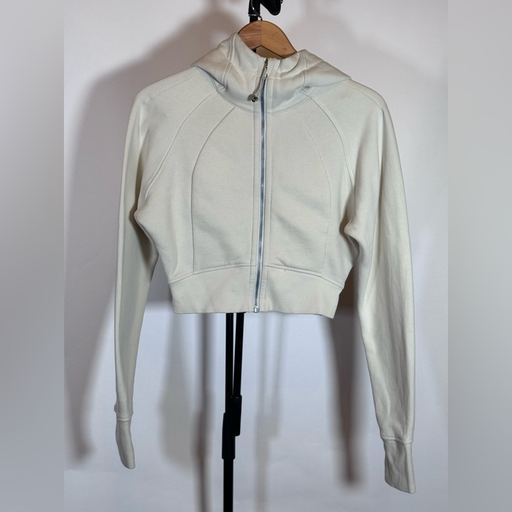 NWOT Lululemon Scuba Full-Zip Cropped Hoodie Bone - Picture 5 of 8